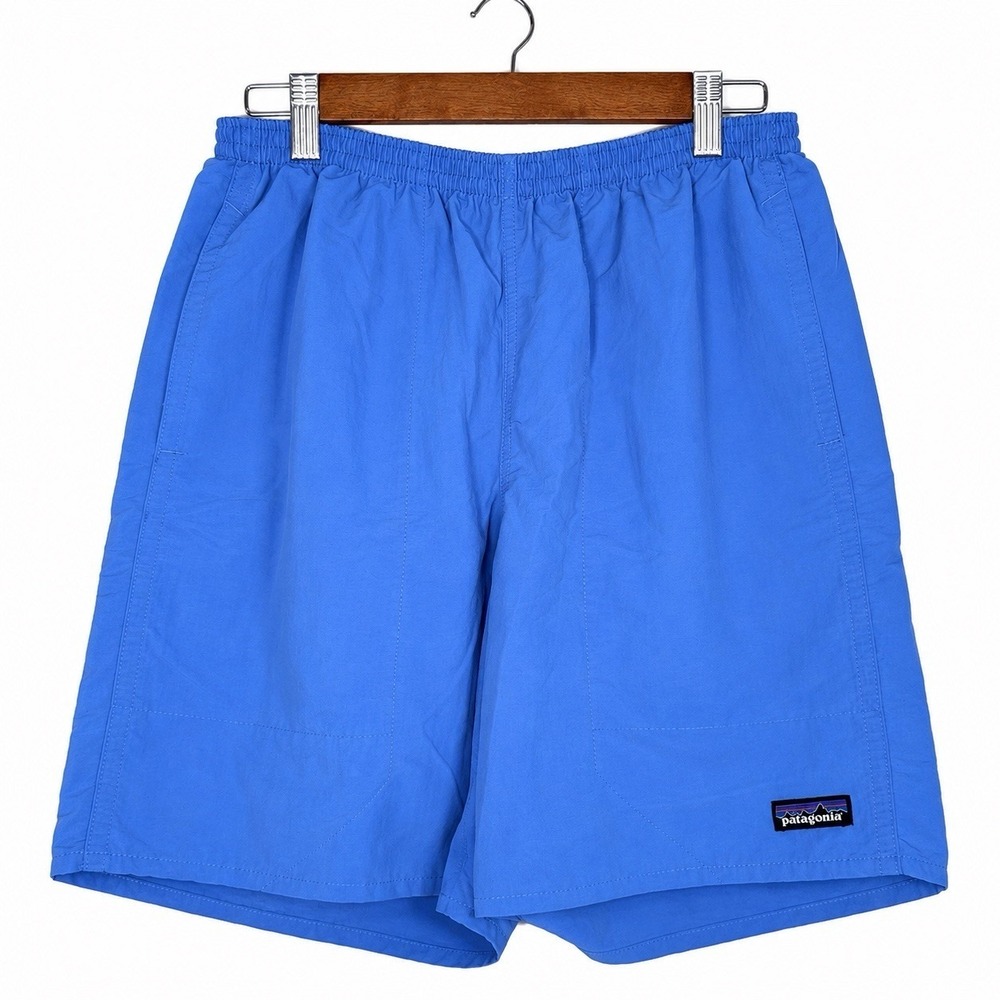 Patagonia‎ Men's Baggies Longs 7" M Lago Blue Nylon Hybrid Shorts Preppy 58034